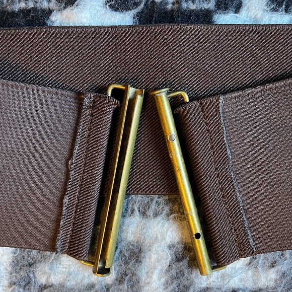 Retro-50s elastic waist belt, dark brown - Picture 5 of 5